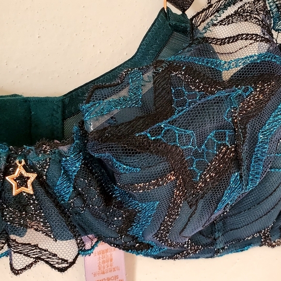 New Savage X Fenty Shining Star Half Cup Plunge Wildflower Blue Size 36C NWT - Picture 7 of 11